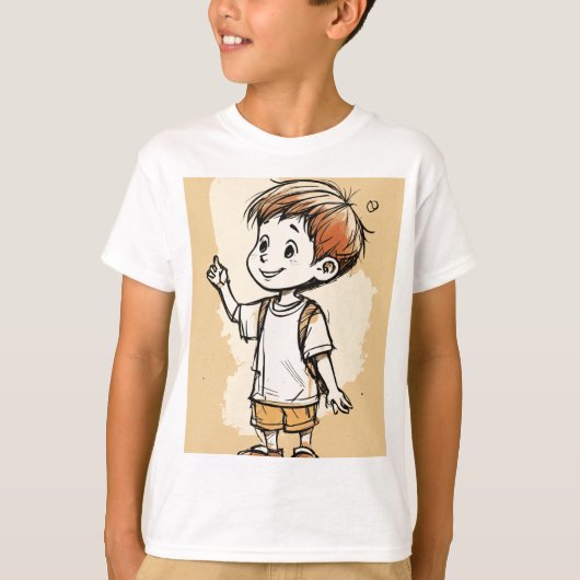 かわいい少年のTシャツのデザインのアイディア Tシャツ (正面)