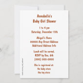 かわいい少年または少女の子羊のベビーシャワー5" x 7" 招待状 (裏面)