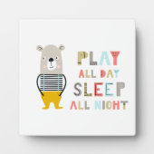 かわいい少年クマ 1日中遊ぼう フォトプラーク (正面)