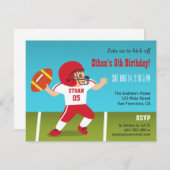 かわいい少年サッカーバースデーパーティーの招待状 招待状 (正面/裏面)