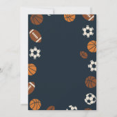 かわいい少年スポーツサッカーバースデーパーティー 招待状 (裏面)