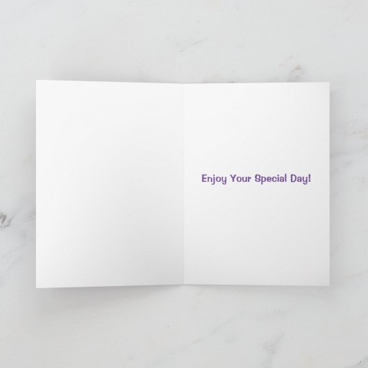 かわいい少年ブルーの誕生日 カード (内部)