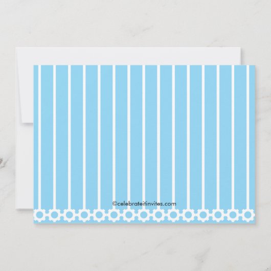 かわいい少年ロボット誕生日パーティーの招待 招待状 (裏面)