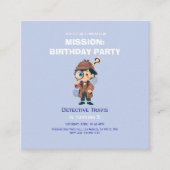 かわいい少年探偵の誕生日招待状 エンクロージャーカード (正面)