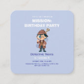 かわいい少年探偵の誕生日招待状 エンクロージャーカード (正面)