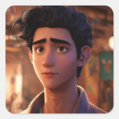 かわいい少年 スクエアシール (正面)