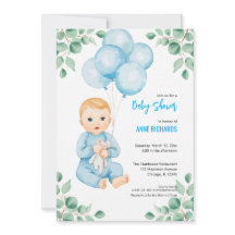 かわいい少年 現代のユーカリ 青い風船