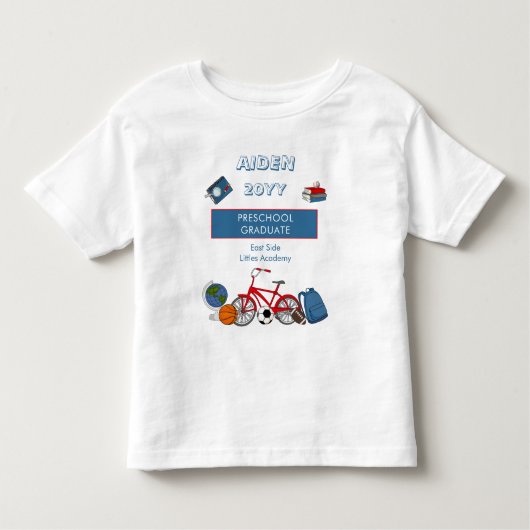 かわいい就学前の卒業名 | 年 | スクールトッド トドラーTシャツ (正面)
