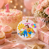 かわいい就学前教師 幼児の誕生日パーティー セラミックオーナメント