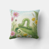 かわいい尺虫 小さな昆虫たち クッション (裏面)