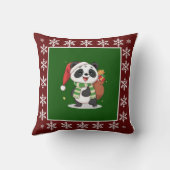 かわいい居心地の良いトレンディーパンダベアークリスマスノーフォト クッション (裏面)