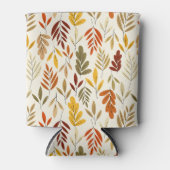 かわいい居心地の良い紅葉パターン 缶クーラー (正面)