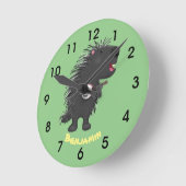 かわいい山おもしろい嵐のバ遊ンジョー漫画 ラウンド壁時計 (傾斜)