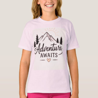 かわいい山の自然探検家キッズ服 Tシャツ