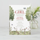 かわいい山花いちご甘いベビーガールシャワー 招待状 (スタンド正面)