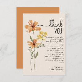 かわいい山花のベビースシャワー サンキューカード