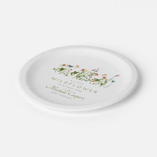 かわいい山花のベビースシャワー ペーパープレート (アングル)