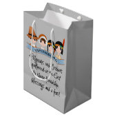 かわいい巡礼者とインディアン感謝祭パーティー ミディアムペーパーバッグ (正面アングル)