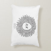 かわいい巣&卵 – パーソナライズされたイニシャル&名前 アクセントクッション (裏面(縦))