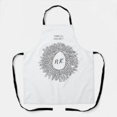 かわいい巣&卵 – パーソナライズされたイニシャル&名前 エプロン (正面)