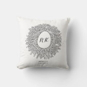 かわいい巣&卵 – パーソナライズされたイニシャル&名前 クッション (正面)