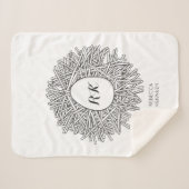 かわいい巣&卵 – パーソナライズされたイニシャル&名前 シェルパブランケット (正面(横))