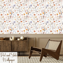 かわいい巨乳ワイルドフラワーメドウ皮&スティック 壁紙