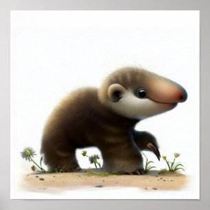 かわいい巨大な絵を描カモシカの3D水彩画 ポスター
