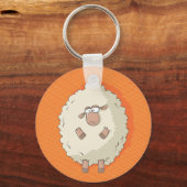 かわいい巨大な羊おもしろいのイラストレーション キーホルダー (正面)