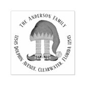 かわいい差出人住所おもしろい小妖精や小人リターンクリスマス セルフインキングスタンプ (デザイン)