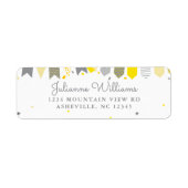 かわいい差出人住所パーティーイエローグレーホワイト ラベル (正面)