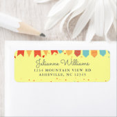 かわいい差出人住所パーティーカラフル紙吹雪フラグ ラベル (インサイチュ)