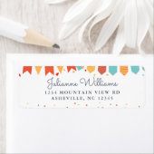 かわいい差出人住所パーティーカラフル紙吹雪ホワイト ラベル (インサイチュ)