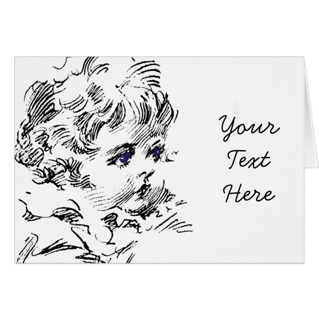 かわいい巻き毛の子供 (正面横)