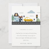 かわいい市都市車の道路任意の年齢誕生日 サンキューカード (正面)