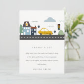 かわいい市都市車の道路任意の年齢誕生日 サンキューカード (スタンド正面)