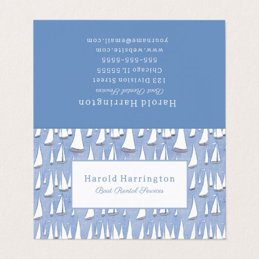かわいい帆船の名刺へカスタマイズ 名刺 (外部フラット)