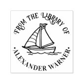 かわいい帆船航海の図書名 セルフインキングスタンプ (デザイン)