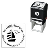 かわいい帆船航海の#2ランド名差出人住所 セルフインキングスタンプ (インサイチュ)