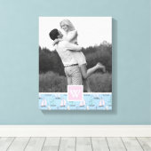 かわいい帆船 |モノグラムの写真 |モノグラム キャンバスプリント (インサイチュ (ウッドフロア))