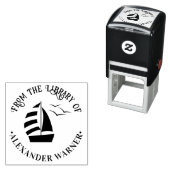 かわいい帆船#2丸航海の図書名 セルフインキングスタンプ (インサイチュ)