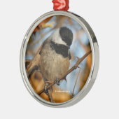 かわいい希望のブラックキャップ《鳥》アメリカゴガラソンバード メタルオーナメント (左)