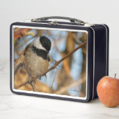 かわいい希望のブラックキャップ《鳥》アメリカゴガラソンバード メタルランチボックス (インサイチュ)