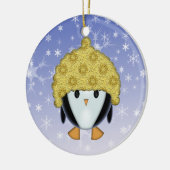 かわいい帽子のペンギンのオーナメント セラミックオーナメント (左)