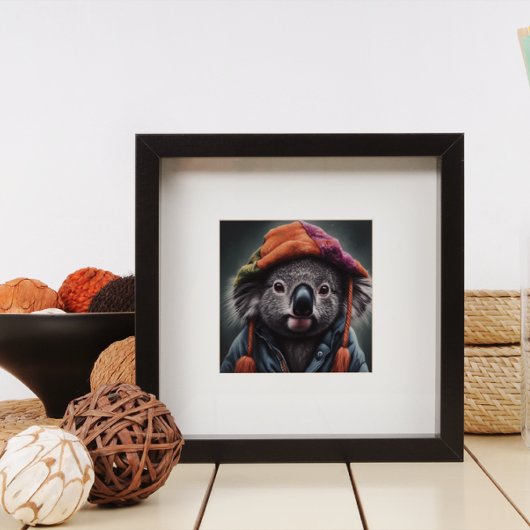 かわいい帽子をかぶった可愛らしいコアラ ポスター