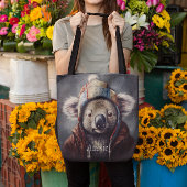 かわいい帽子をかぶった愛らしいコアラ、カスタマイズ可能 クロスボディバッグ