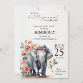 かわいい帽子を被った象 招待状 (正面)