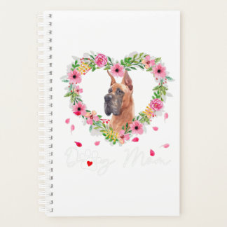 . .かわいい平凡なママ、フラワードッグ愛好家、Tシャツ プランナー手帳