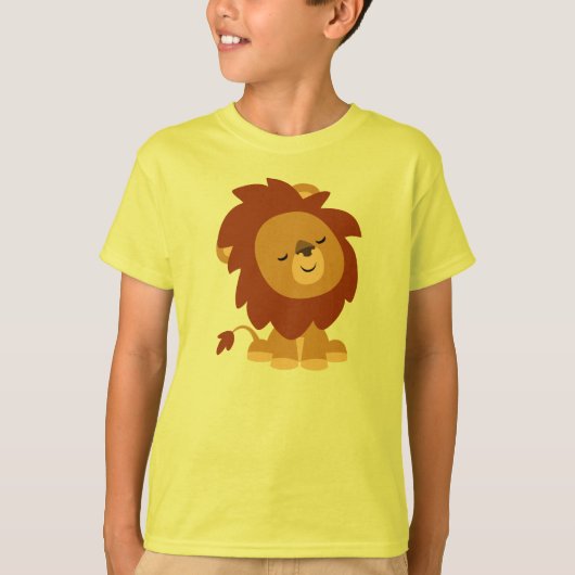 かわいい平和な漫画のライオン子供用Tシャツ Tシャツ (正面)