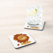 かわいい平和な漫画ライオンのコースターセット コースター (右側)